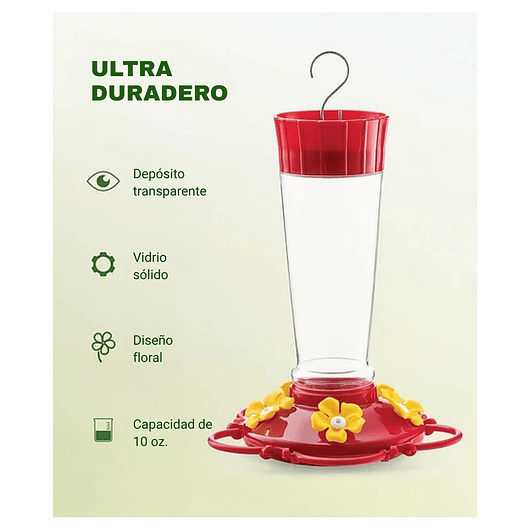 Bebedero Para Colibríes Aves Plastico De Colgar En Jardines 4