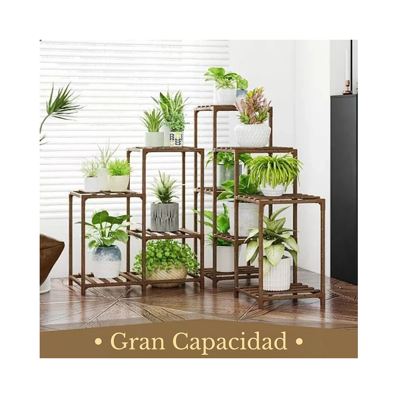 Soporte Estante Para Plantas En Maceta Madera Multiposición 3