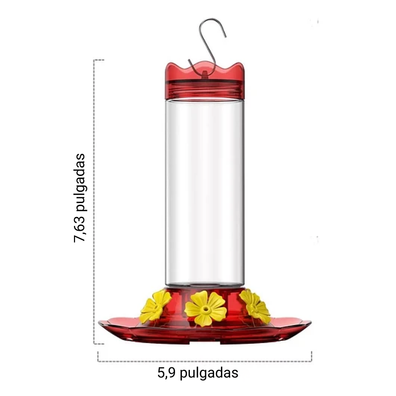 Bebedero Colibríes 01 Unid Aves Colgante Plastico X6 Flores 4