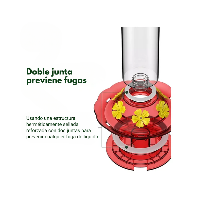 Bebedero Colibríes 01 Unid Aves Colgante Plastico X6 Flores 6