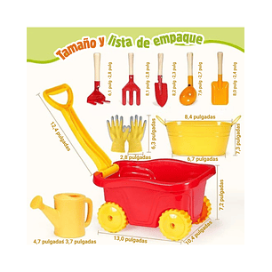 Juego Herramientas de Jardin Huertos y Siembra Para Niños 