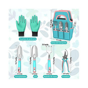 Juego x6 Herramientas de Jardinería de Aluminio con Bolso