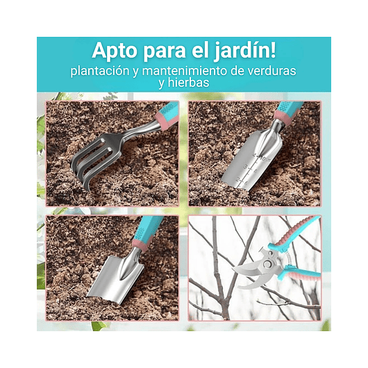 Juego x6 Herramientas de Jardinería de Aluminio con Bolso 6