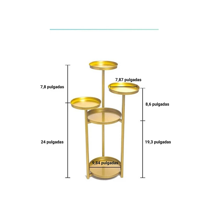 Maceta Plantas Soporte X5 Puestos Metalico X78cm Alto 3