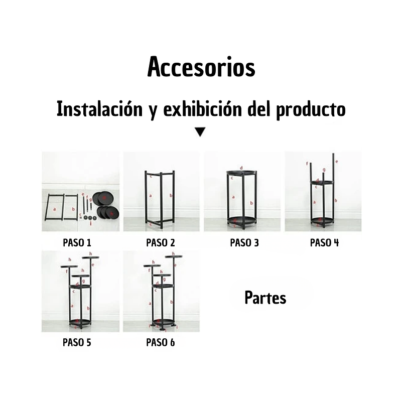 Maceta Plantas Soporte X5 Puestos Metalico X78cm Alto 5