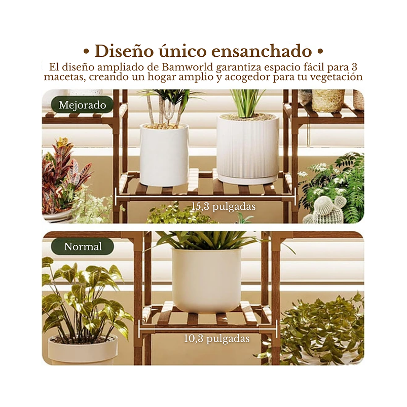 Soporte Decorativo De Plantas En Macetas En Madera Estante 4