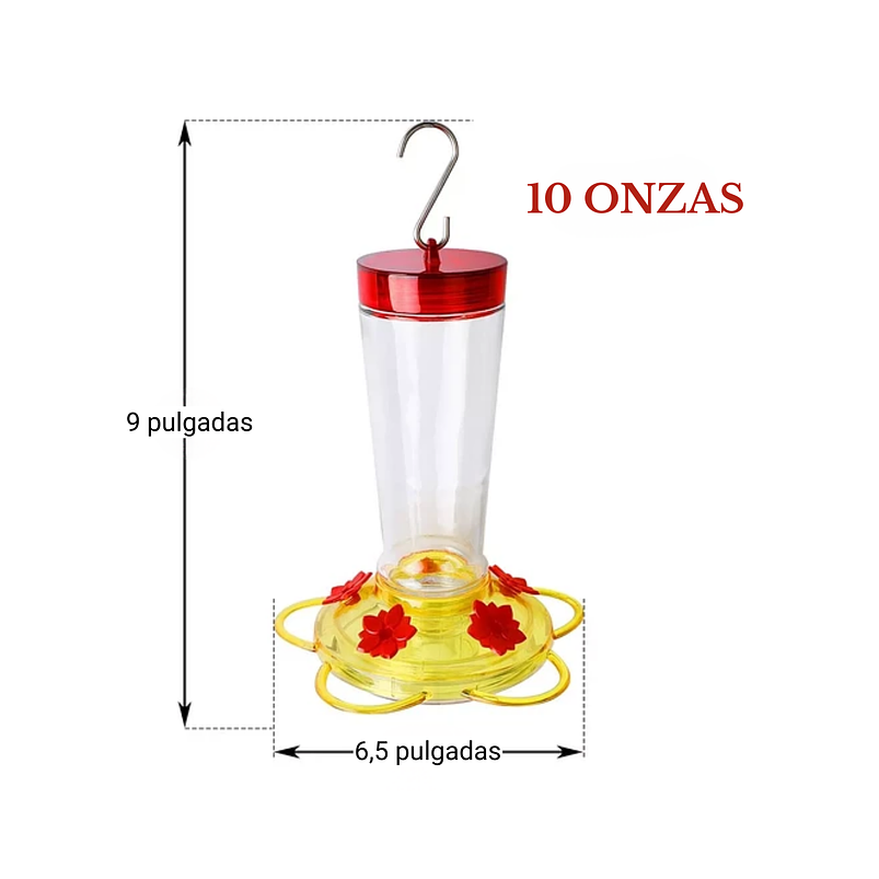 Bebedero Colibríes Aves Colgante En Vidrio x5 Flores 3