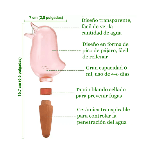 Estacas en Arcilla De Riego Autonomo Para Plantas x4 Unidad 3