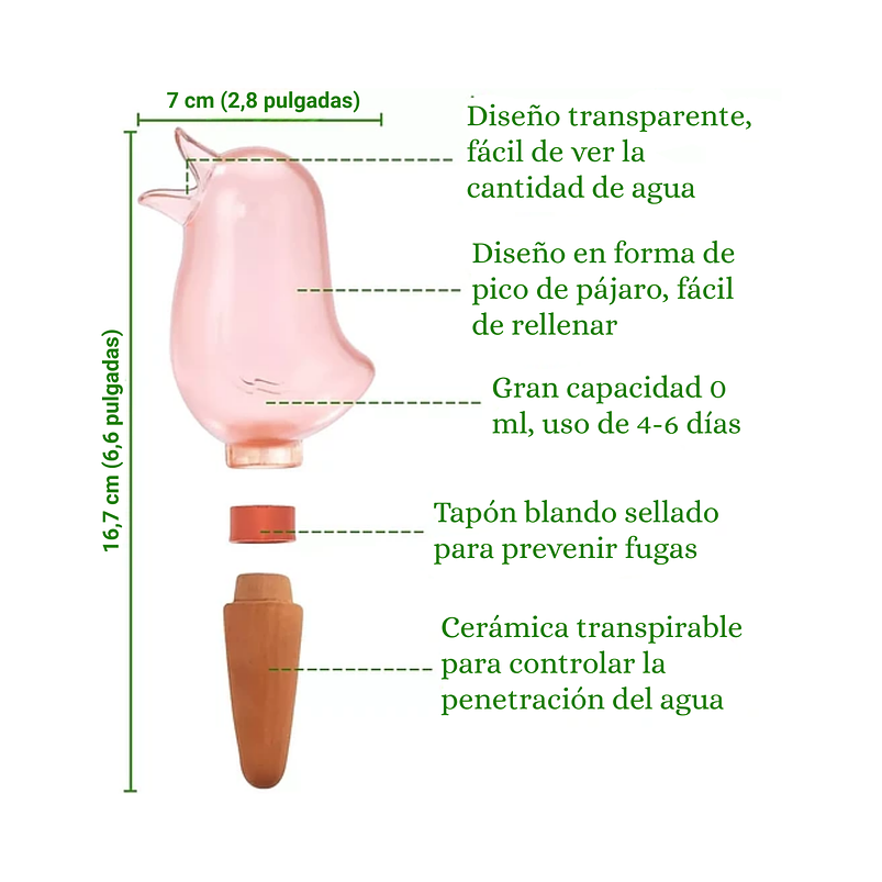 Estacas en Arcilla De Riego Autonomo Para Plantas x4 Unidad 3