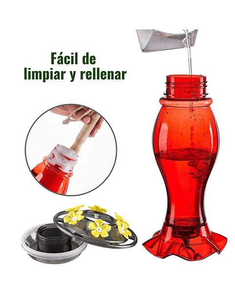 Bebedero De Colibríes Plástico 18 Onzas Con 6 Puertos De Alimentación