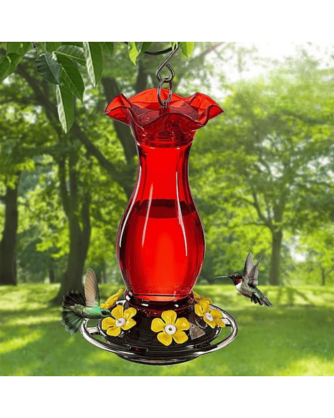 Bebedero De Colibríes Plástico 18 Onzas Con 6 Puertos De Alimentación