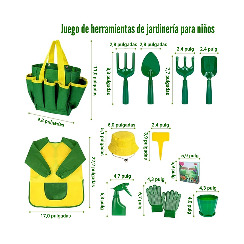 Kit Herramientas de Jardineria Cultivo de Plantas de Niños 2
