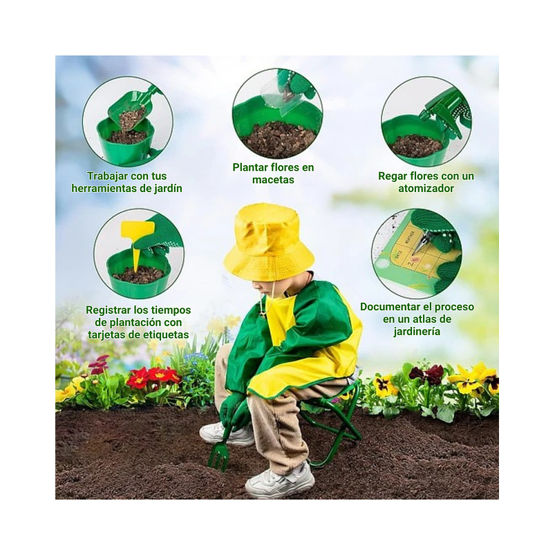 Kit Herramientas de Jardineria Cultivo de Plantas de Niños 3