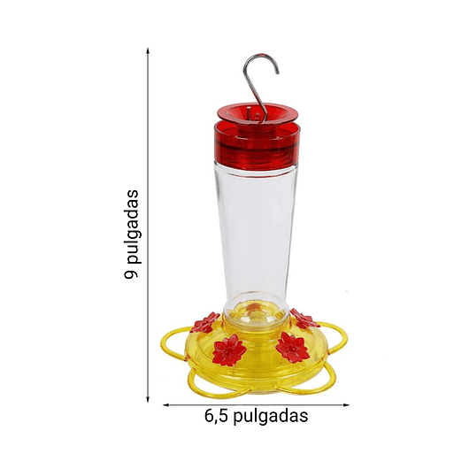 Bebedero Colibríes Aves de Colgar en Vidrio x5 Flores 11