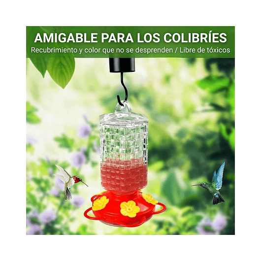 Bebedero Colibríes Aves Colgante Botella en Vidrio 5
