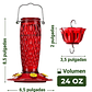 Bebedero Colibríes Aves Colgante En Vidrio X24oz - Miniatura 2