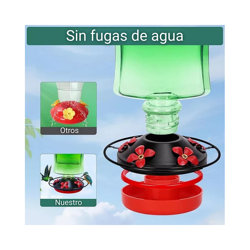 Colibries Bebedero Para Aves De Colgar Vidrio X5 Flores 5