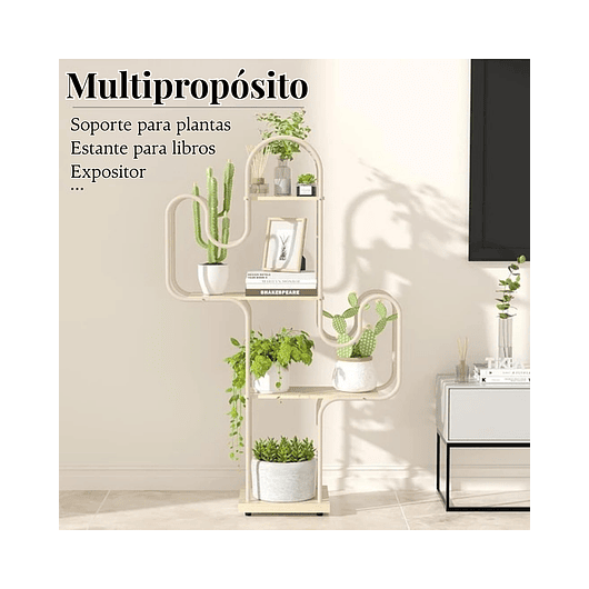 Soporte De Plantas En Maceta Estante Metalico X4 Espacios 2