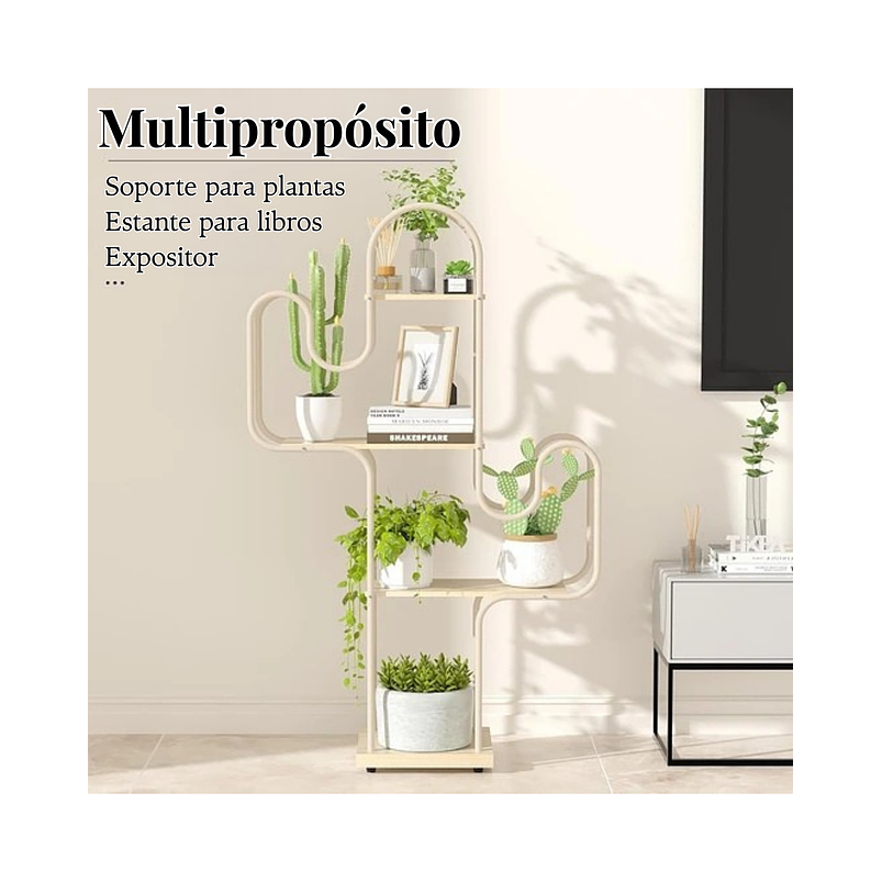 Soporte De Plantas En Maceta Estante Metalico X4 Espacios 2