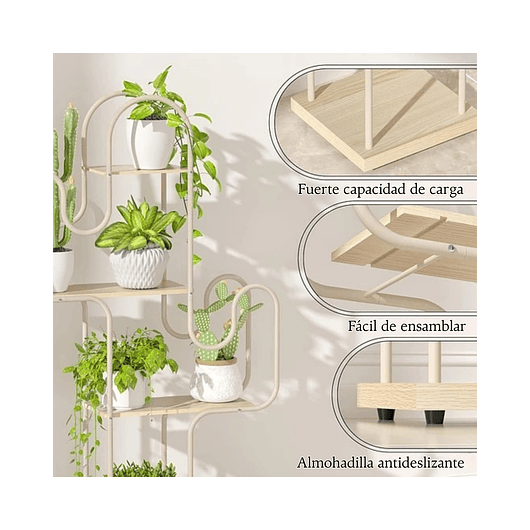 Soporte De Plantas En Maceta Estante Metalico X4 Espacios 3