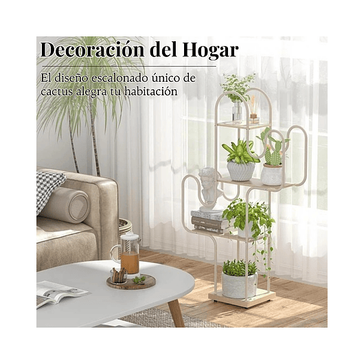 Soporte De Plantas En Maceta Estante Metalico X4 Espacios 5