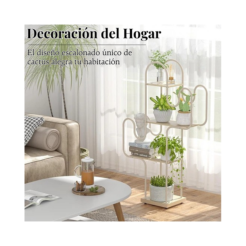 Soporte De Plantas En Maceta Estante Metalico X4 Espacios 5