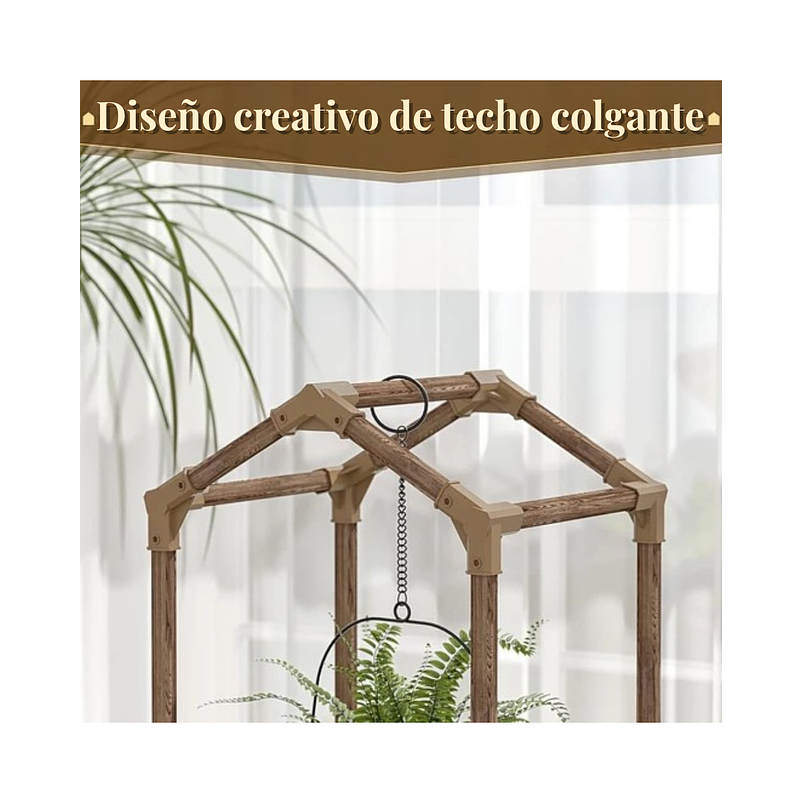 Soporte Para Plantas Estante Madera Natural En 3 Niveles 3