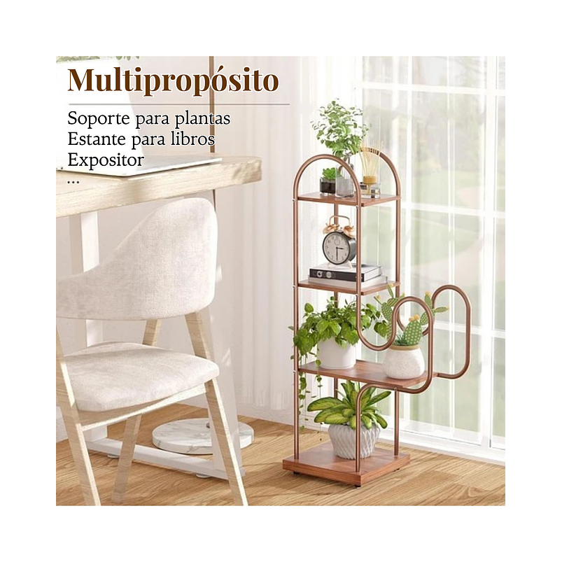 Soporte Para Plantas En Maceta Estante Metalico X4 Espacios 3