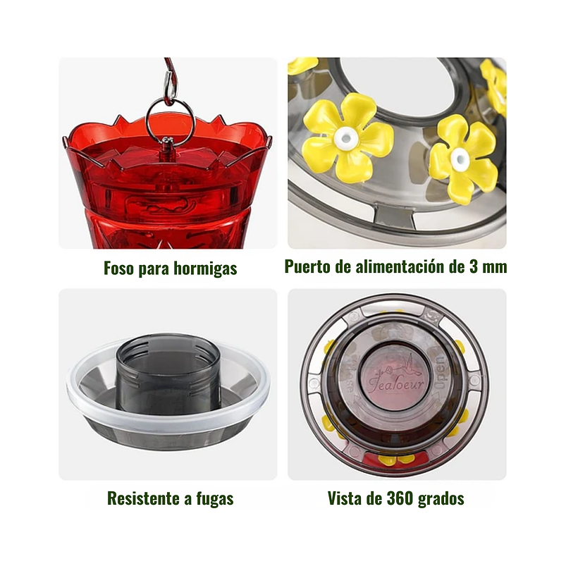 Bebedero Aves Colibríes Plastico Para Jardínes Colgante 3