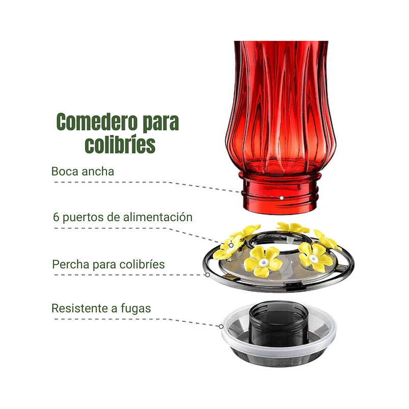 Bebedero Aves Colibríes Plastico Para Jardínes Colgante 4
