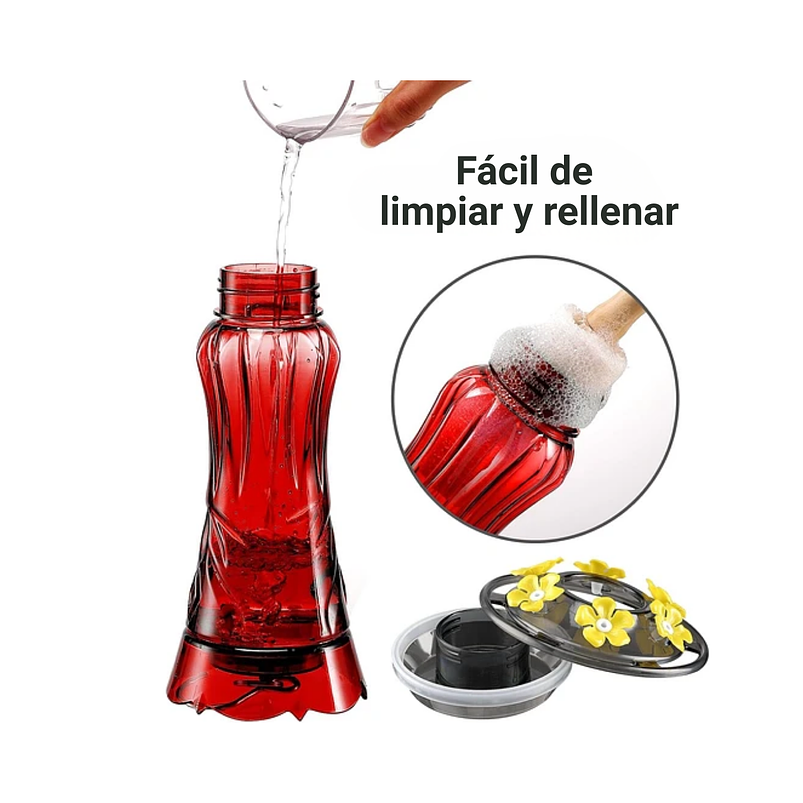 Bebedero Aves Colibríes Plastico Para Jardínes Colgante 6