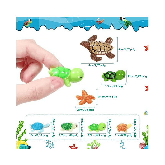 Mini Figuras Marinas Jardín Hadas Terrario Peceras x40pz 6