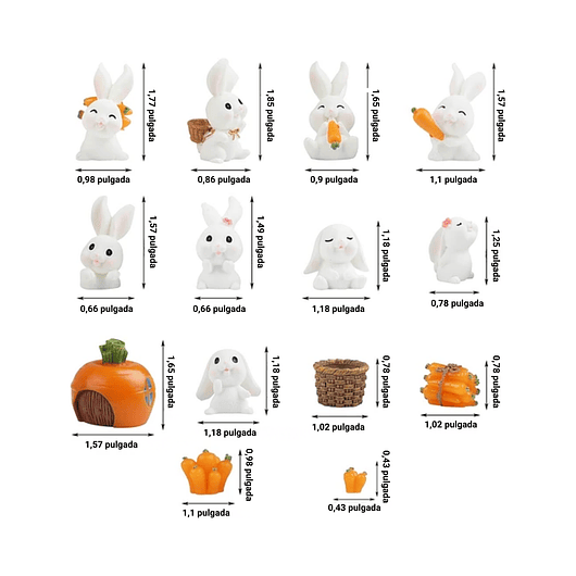 Mini Figuras Jardín De Hadas Terrarios Decoracion Conejos 4