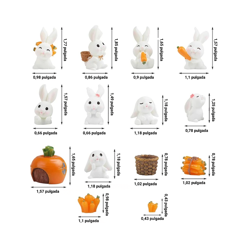 Mini Figuras Jardín De Hadas Terrarios Decoracion Conejos 4