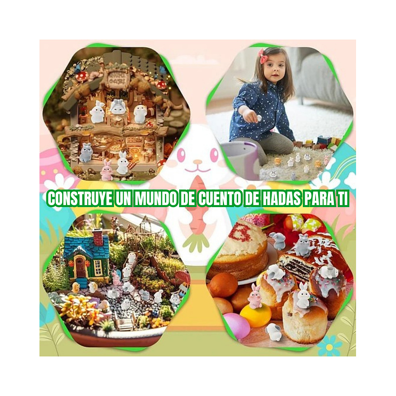 Mini Figuras Conejos Jardín De Hadas Terrarios Decoracion 7