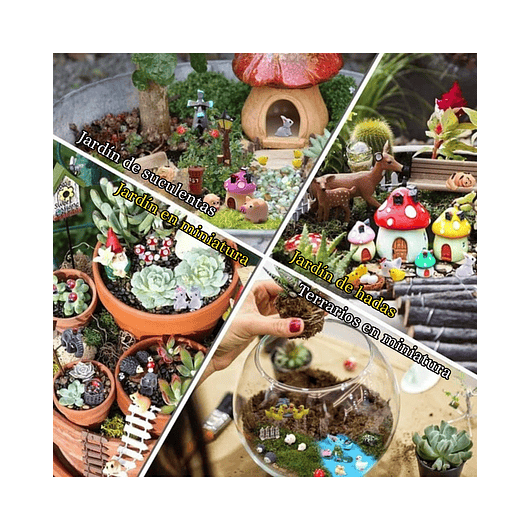 Mini Figuras Decoracion Jardín Hadas Terrarios Peceras x100p 3