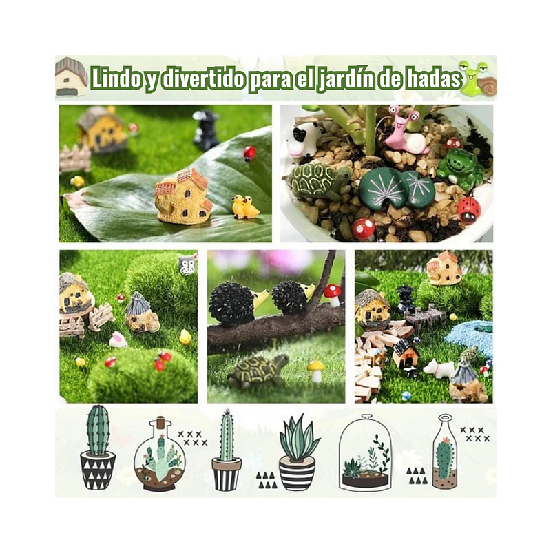 Mini Figuras Jardín De Hadas Terrarios Decoracion Peceras 8