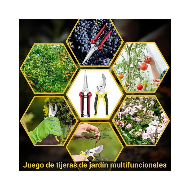 Set Tijeras De Poda De Plantas Jardinería Huerto X2 Und 6