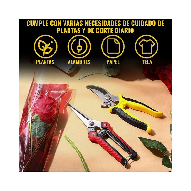 Set Tijeras De Poda De Plantas Jardinería Huerto X2 Und 4