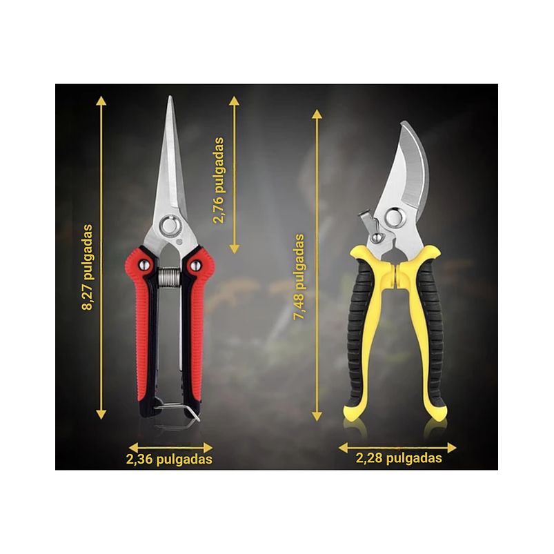 Set Tijeras De Poda De Plantas Jardinería Huerto X2 Und 3