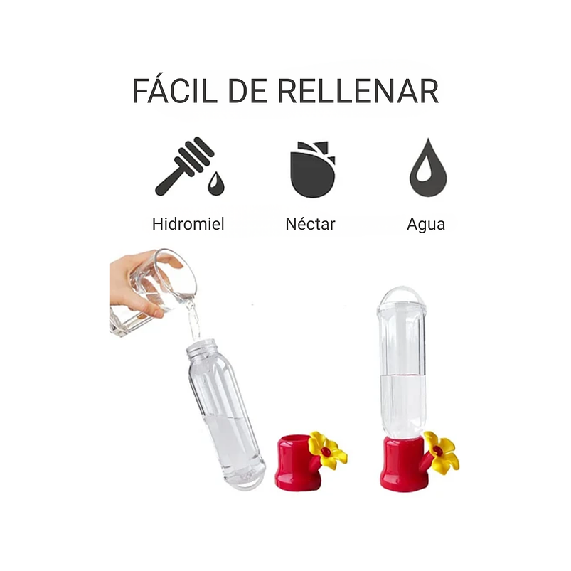 Bebedero Pequeño Aves Colibríes Plástico Colgante x4 Unidad 3