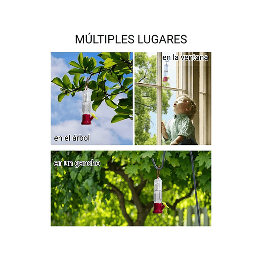 Bebedero Pequeño Aves Colibríes Plástico Colgante x4 Unidad 7