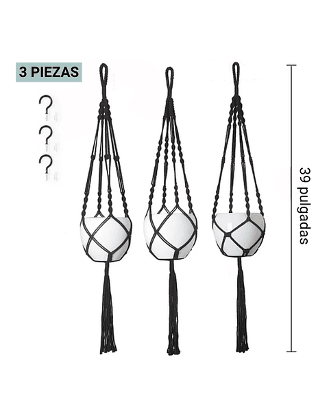 Juego Colgador Planta De Macetas Macramé Cesta de Plantas x3