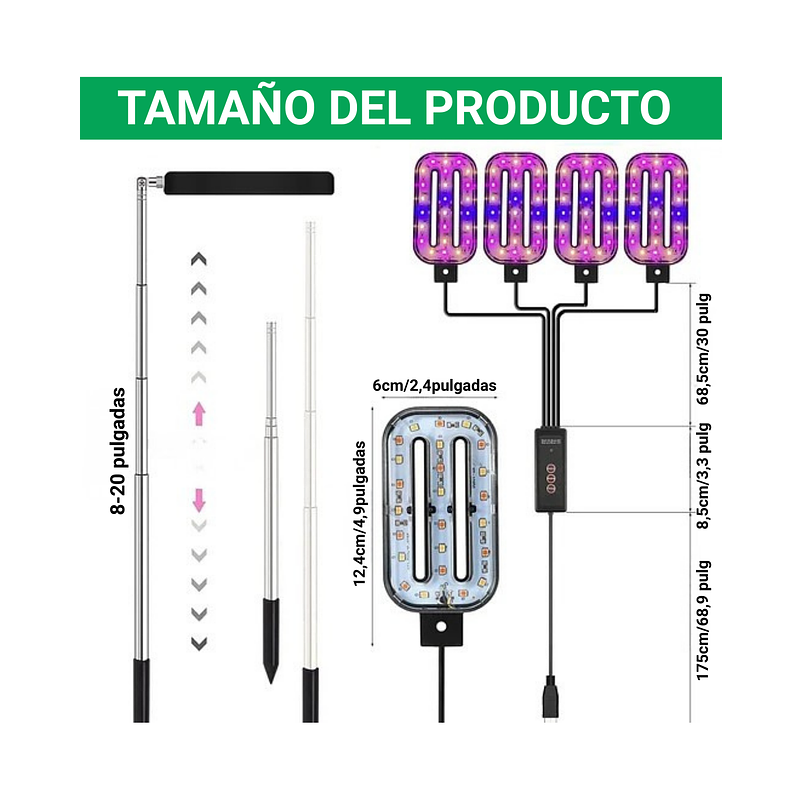 Luces Led Espectro Completo para Cultivo Plantas De Interior 2