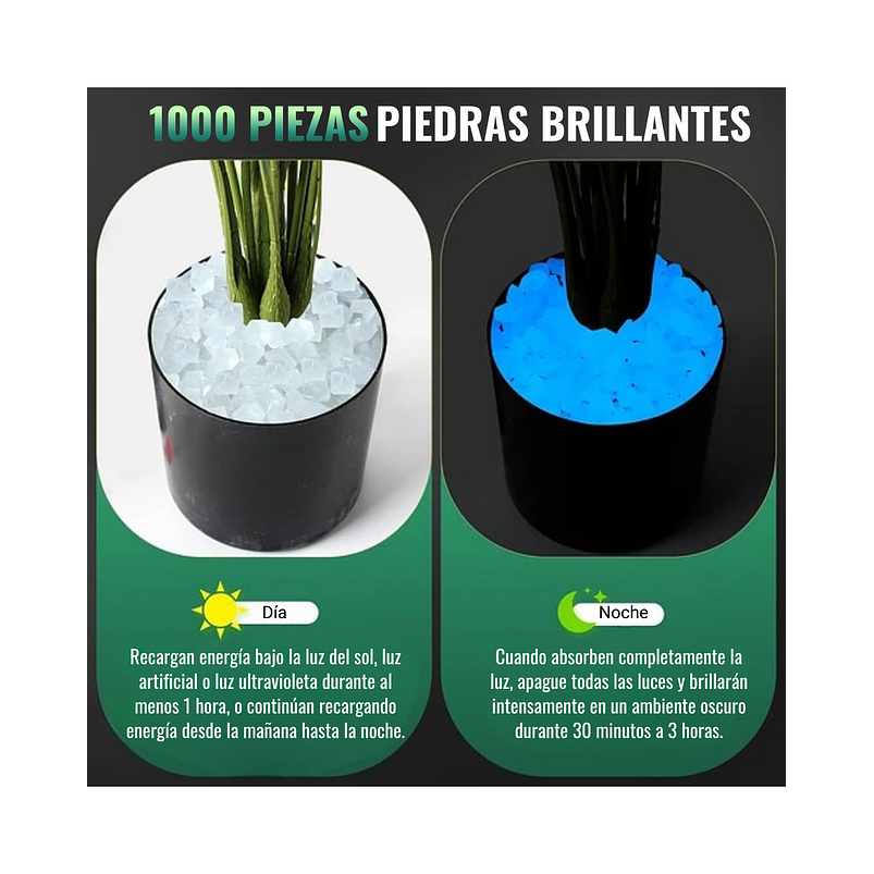 Piedras Luminosas Forma Diamante Para Decoración de Jardín X1000 Piezas Acuarios Terrarios 3