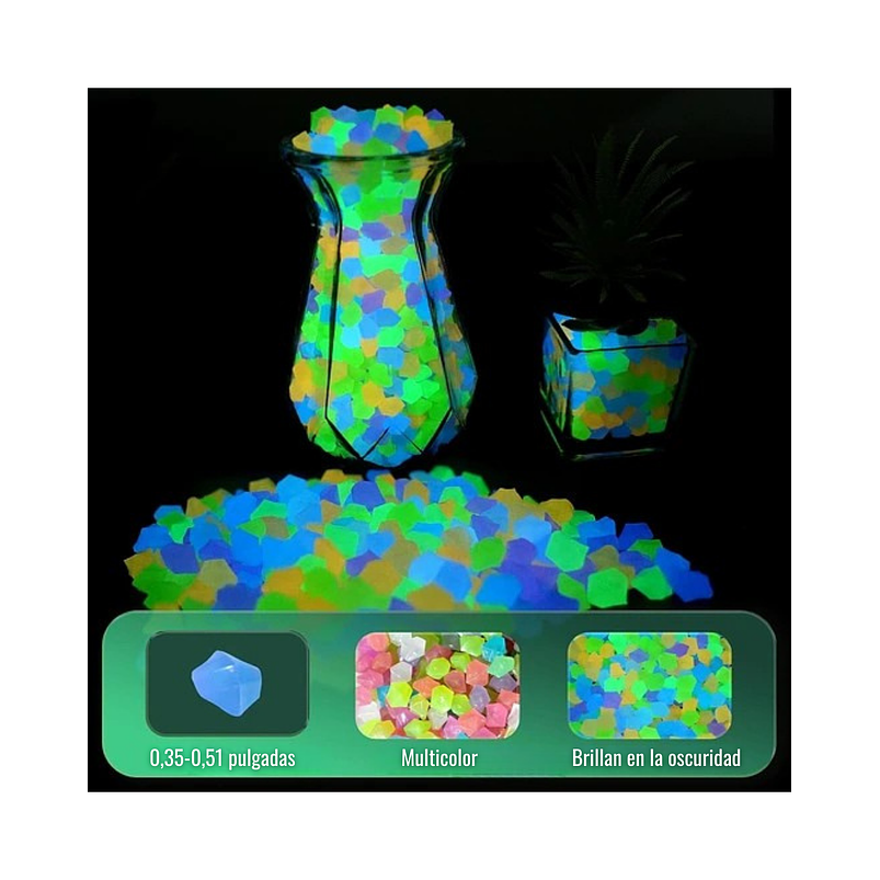 Piedras Luminosas Forma Diamante Para Decoración de Jardín X1000 Piezas Acuarios Terrarios 4