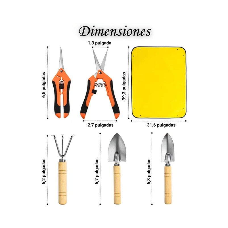 Kit Esencial de Herramientas De Jardinería  con Tapete /Alfombrilla 2
