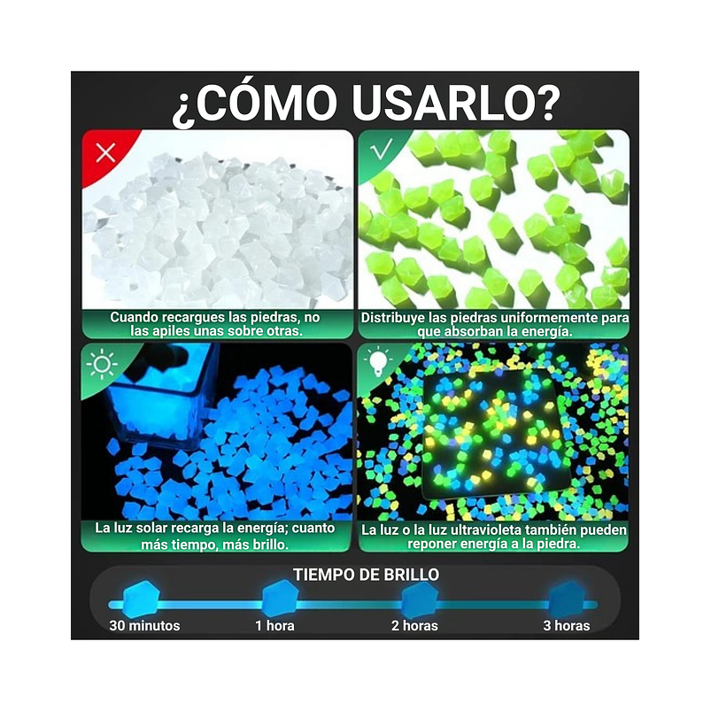 Piedras Luminosas Forma Diamante X1000 Unidades Para Terrarios Acuarios Jardin de Hadas 4