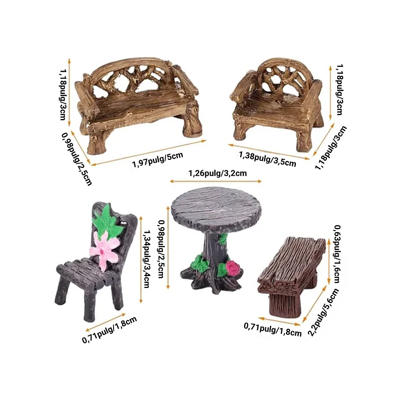 Mini Figuras Jardín Terrarios Decoracion X12 Unidades 3