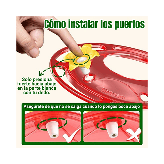 Bebedero Aves Colibríes Plástico Colgante Para Jardín x2 unidades 5